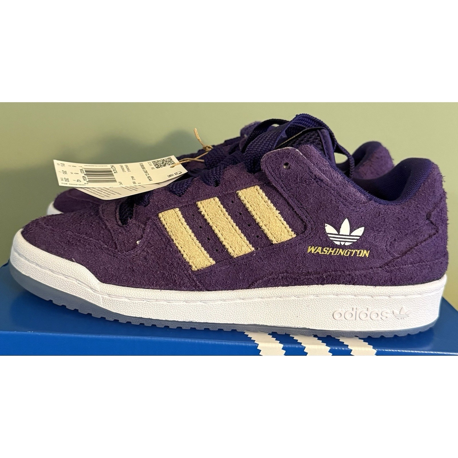 Ncaa X Adidas Forum Low "Washington Huskies" U.S. Mens 8.5 Hq7474, Nwt